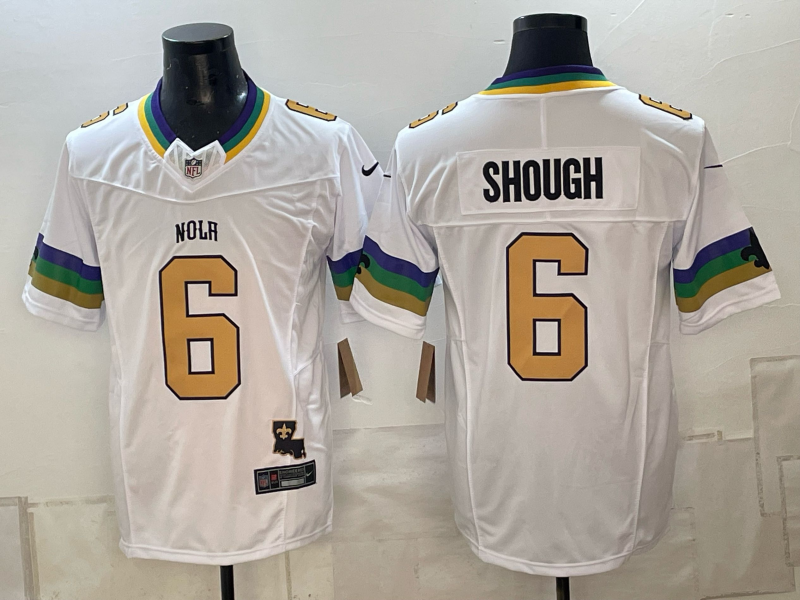 Men 2026 New Orleans Saints #6 Shough white Limited NFL Jersey 101204